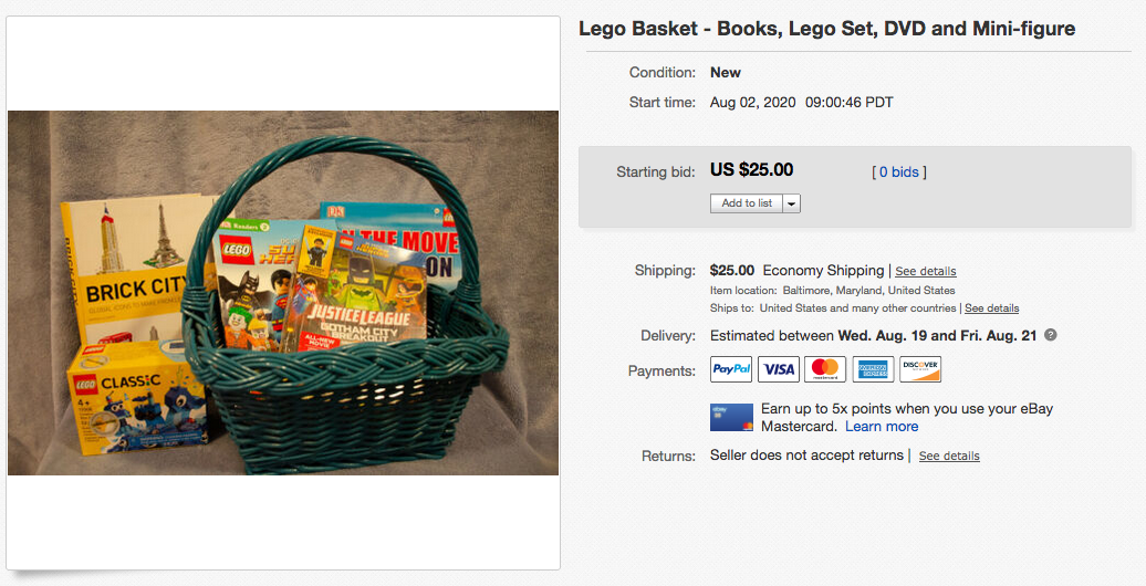 Hope’s Legacy Auction – Lego Basket – Books, Lego Set, DVD and Mini-figure